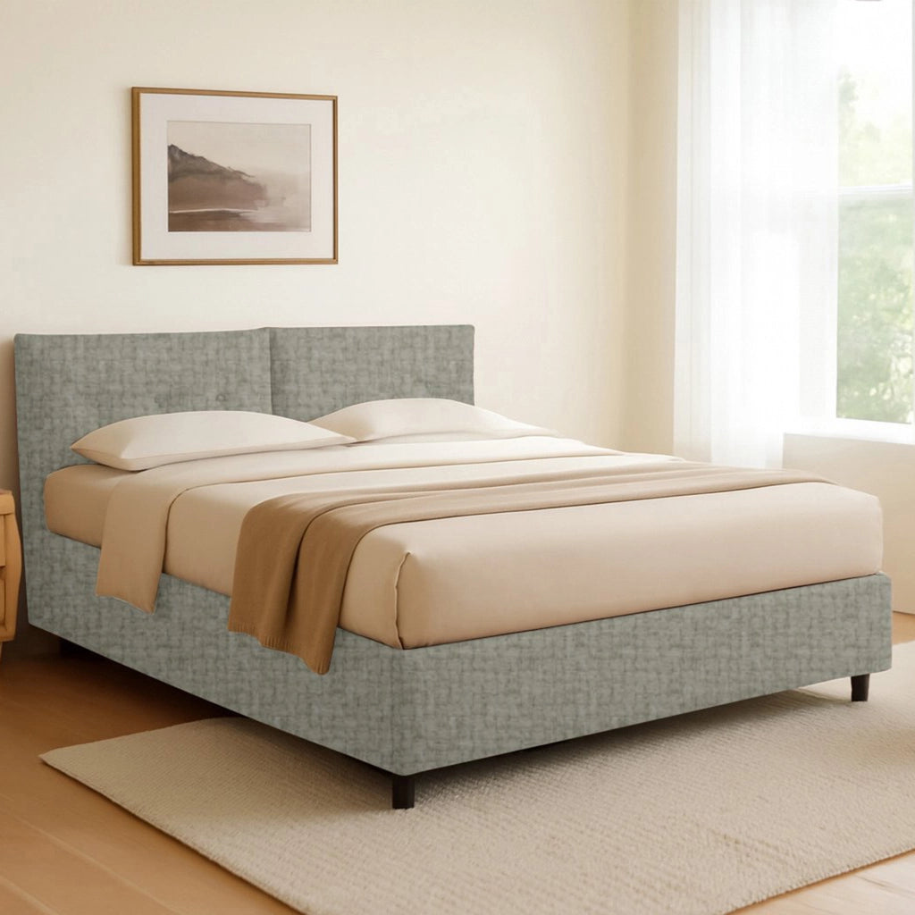 Truro, Letto Singolo Sfoderabile Made in Italy, Grigio
