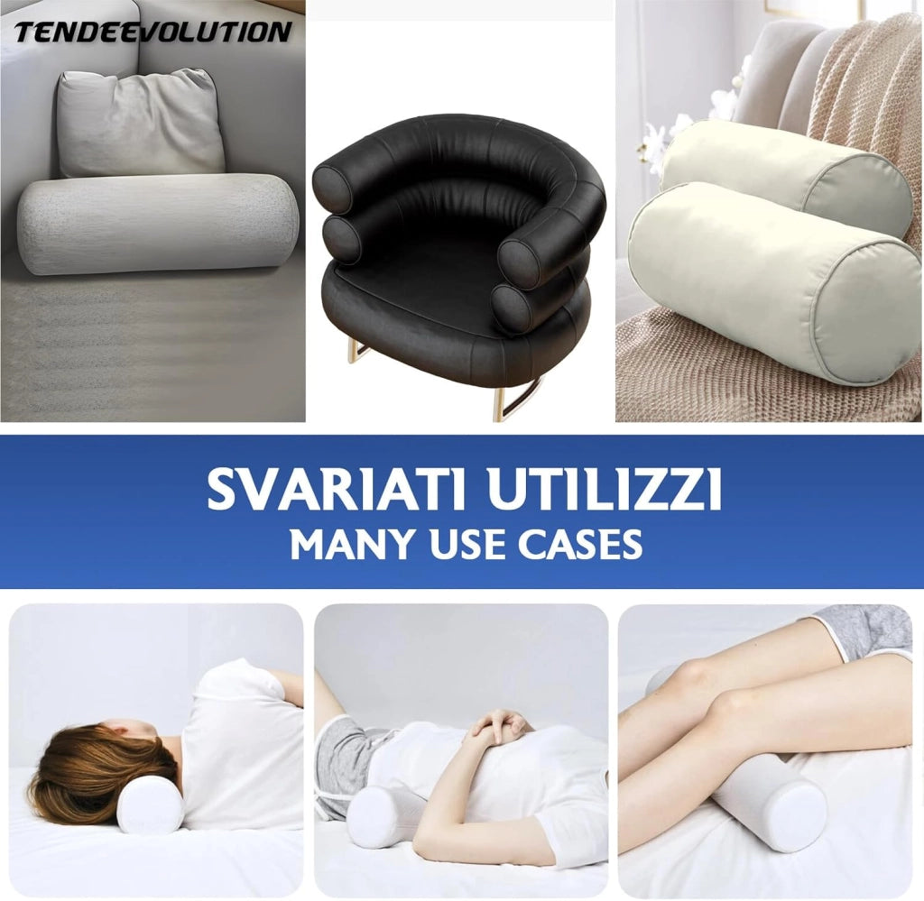Cilindro in Gommapiuma per Divano Letto - Imbottitura in Spugna e Poliuretano - Rullo Foam - Diametro 20 cm - Lunghezza 50 cm