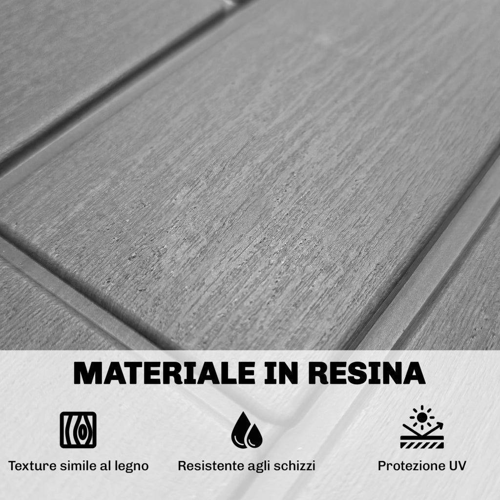 Baule da Giardino 227L in Resina Impermeabile e Anti UV con Chiusura a Chiave, 106.5x43x54.5 cm, Grigio