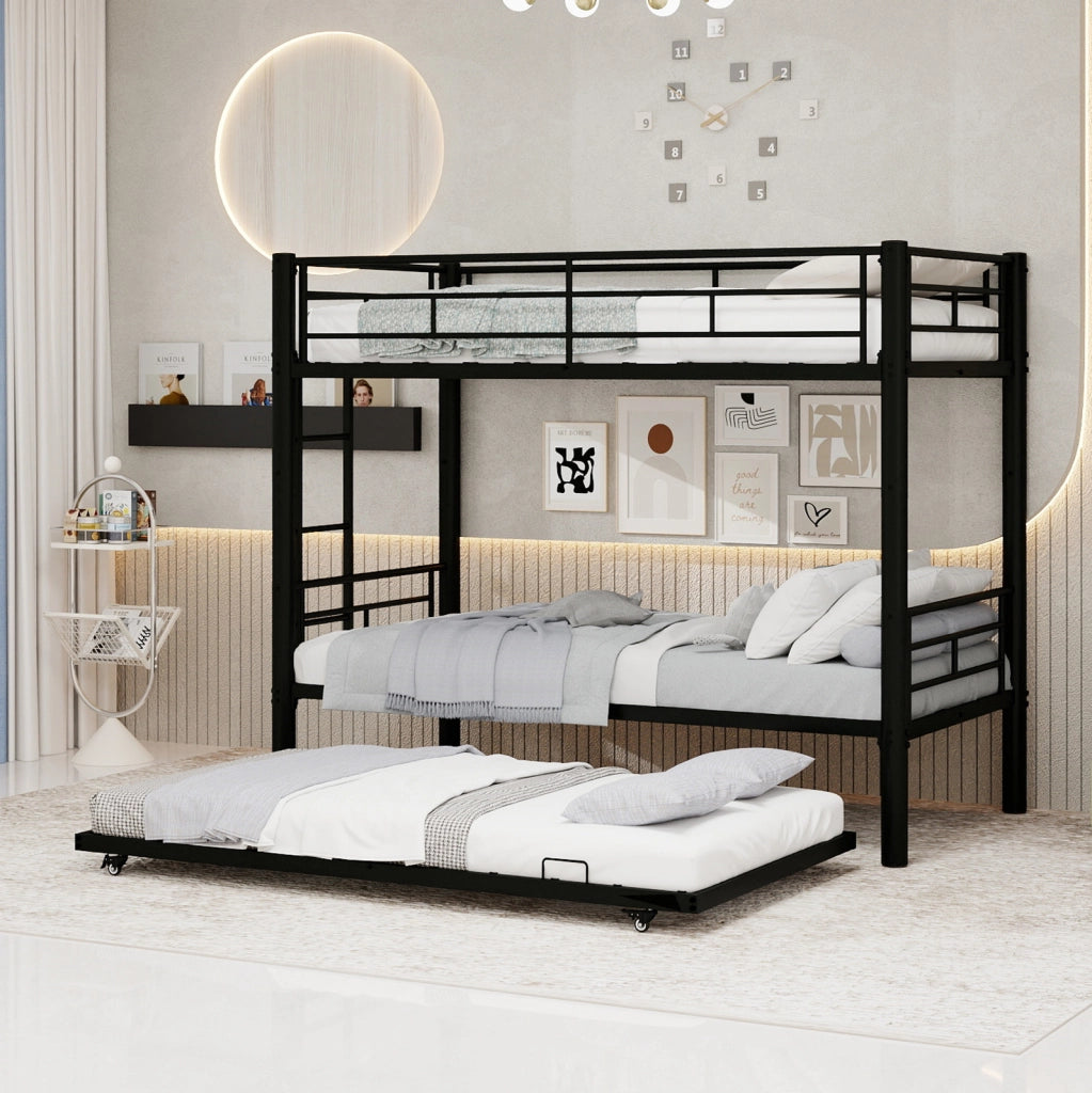 Letto a castello convertibile; in ferro nero