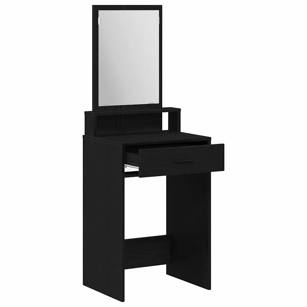 Toeletta | Tavolo da Trucco Rovere Nero 50 x 41 x 140 cm Legno multistrato