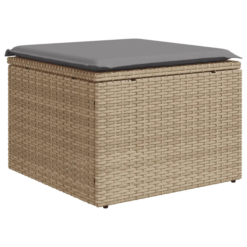 Set Divano da Giardino 9 pz con Cuscini Beige in Polyrattan 3225142