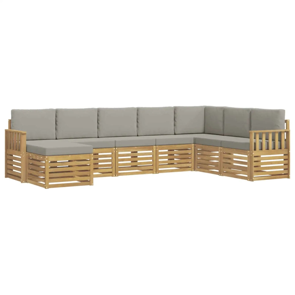 Set di divani da esterno 6 pcs Bianco e Grigio Chiaro 3392306