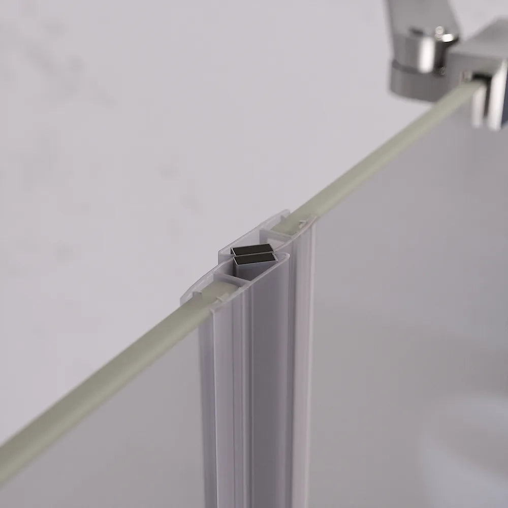 Porta doccia 116-120cm apertura a battente con profili cromati e vetro da 6mm opaco h195 | Elba