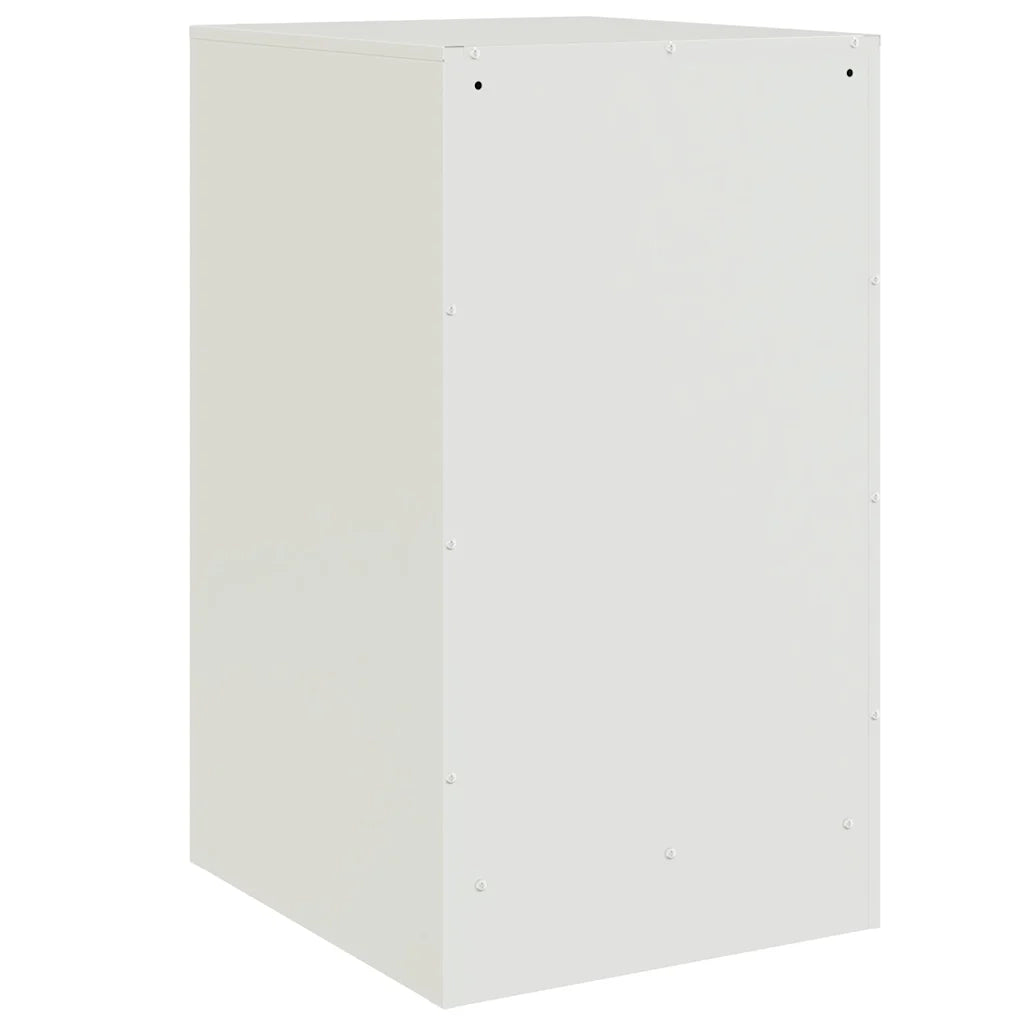 Comodini 2 pz-Set di 2 Tavolino da notte Bianchi 34,5x39x62 cm in Acciaio 414768