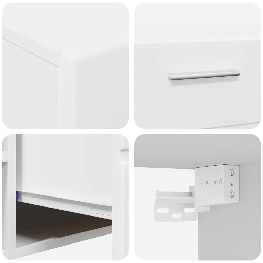 Set mobile TV con porta FLORIN 3 pcs Bianco Legno multistrato 3397994