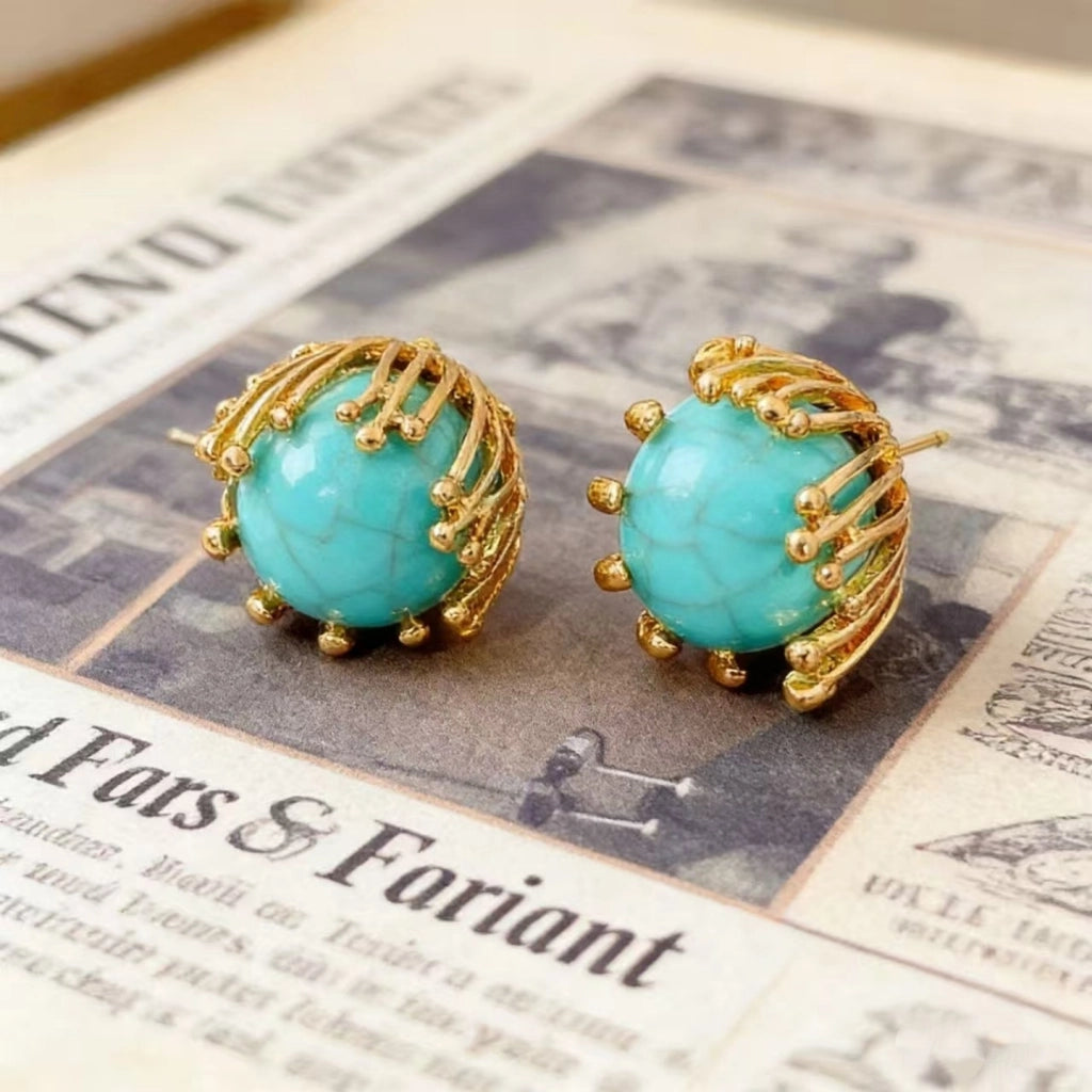 Orecchini floreali metallici in stile vintage