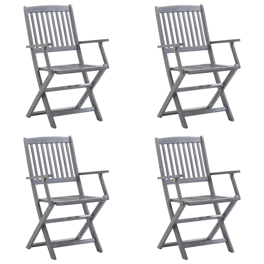 Sedie da Giardino Pieghevoli 4pz con Cuscini in Massello Acacia 3064527
