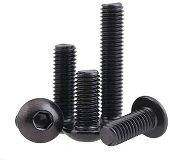 Viti M4 x 6 mm in acciaio carbonio grado 10,9 - 5 pezzi - viti a inbus con testa a dado - resistenti alla corrosione - filo di vite completo