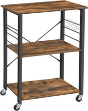 Carrello da Cucina su Rulli - Servizio con 3 Sbarre e Ganci - Progetto Industriale