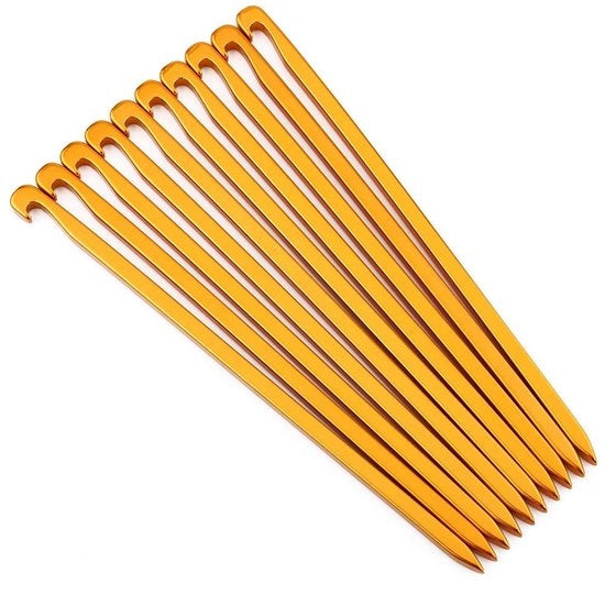 Pegno per tenda in alluminio - 10 pezzi - 16 cm - Antiruggine - Fissaggio robusto - Idoneo per uso all'aperto