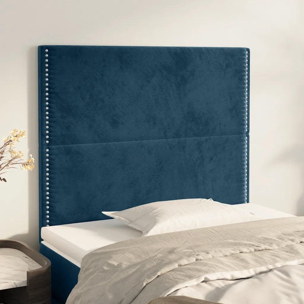 Testiera Blu Scuro 80x5x118/128 cm Velluto 3116226