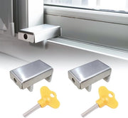 Blocco di Finestra Versatile - Sicurezza per Bambini - Protezione da Ingresso - Blocco Schiaccia Porta - Materiale Inox - Meccanismo di Blocco a Doppio Punto