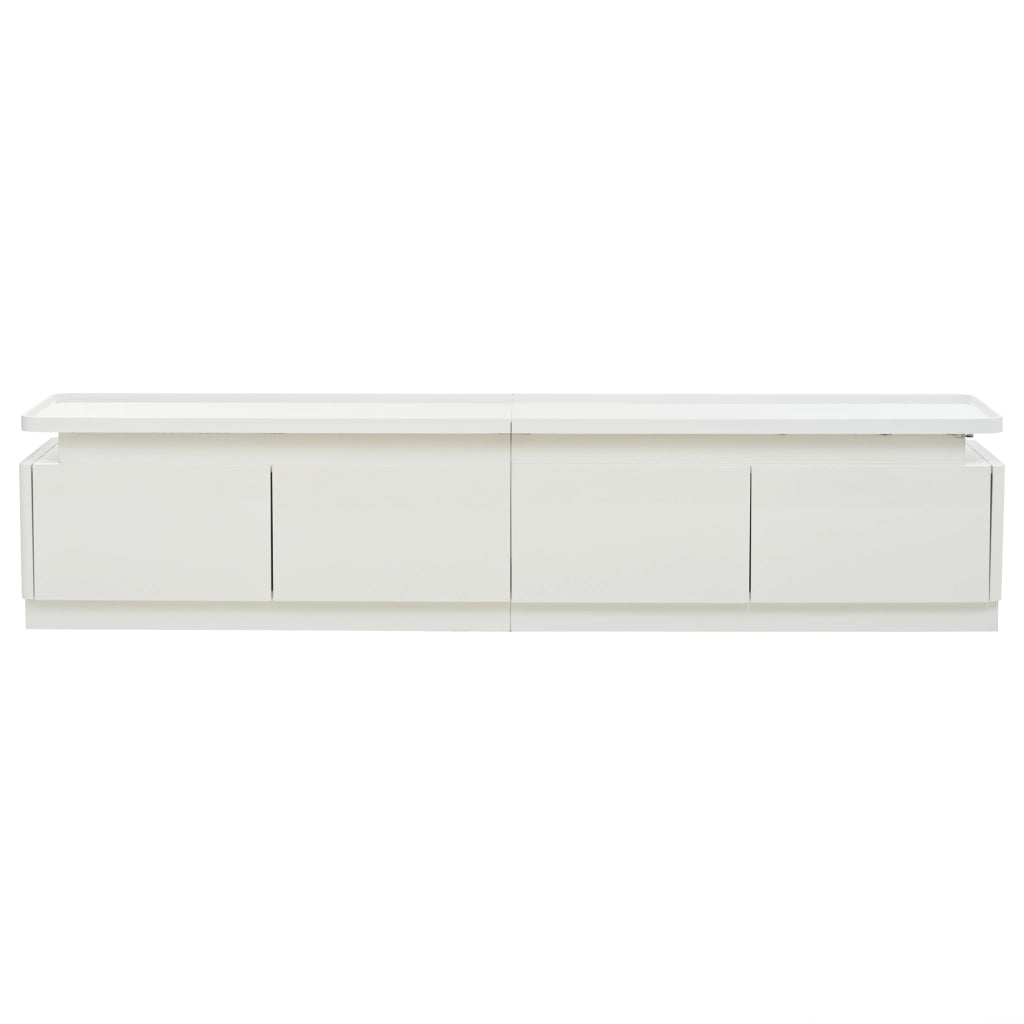 Mobile TV con 4 cassetti e LED - per soggiorno - 180x34x40 cm - in truciolato - bianco