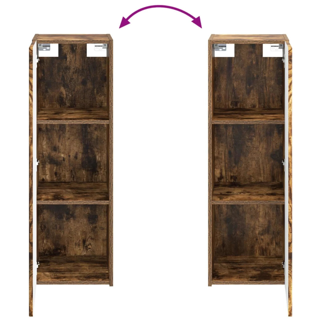 Mobiletto da Bagno a Muro Rovere Fumo 33 x 34,5 x 60 cm 890537