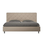 Letto con rete imbottito 180x190 similpelle tortora Priya