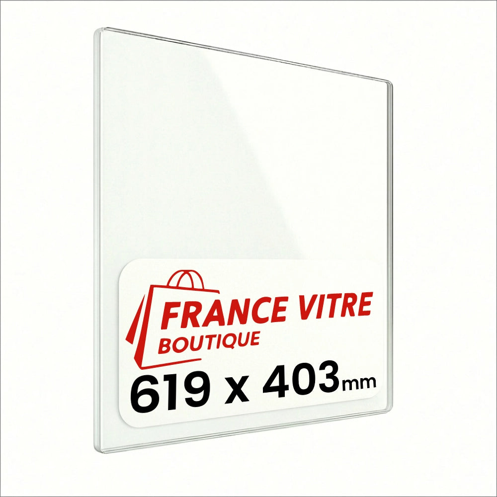 619 x 403 x 4 mm - Vetro per stufa a legna - vetro camino di ricambio - vetro per caminetto resistente al fuoco - France Vitre