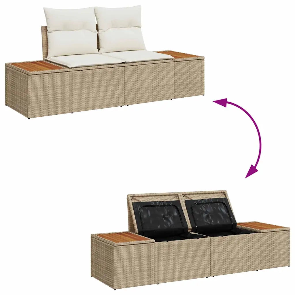 Set Divano da Giardino con cuscino Beige polyrattan 3360990