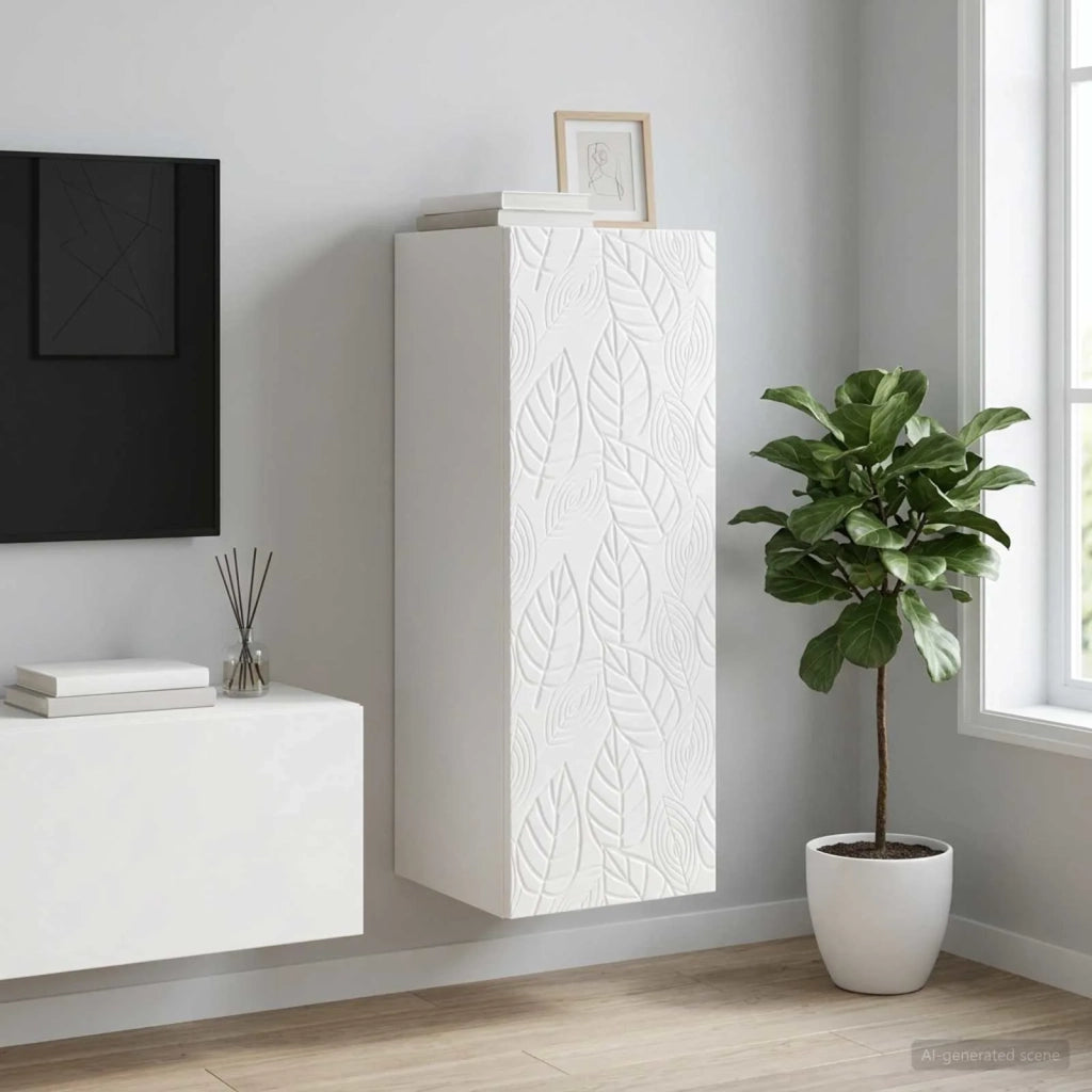 Mobiletto a muro Bianco Lucido 33 x 34,5 x 90 cm 898759