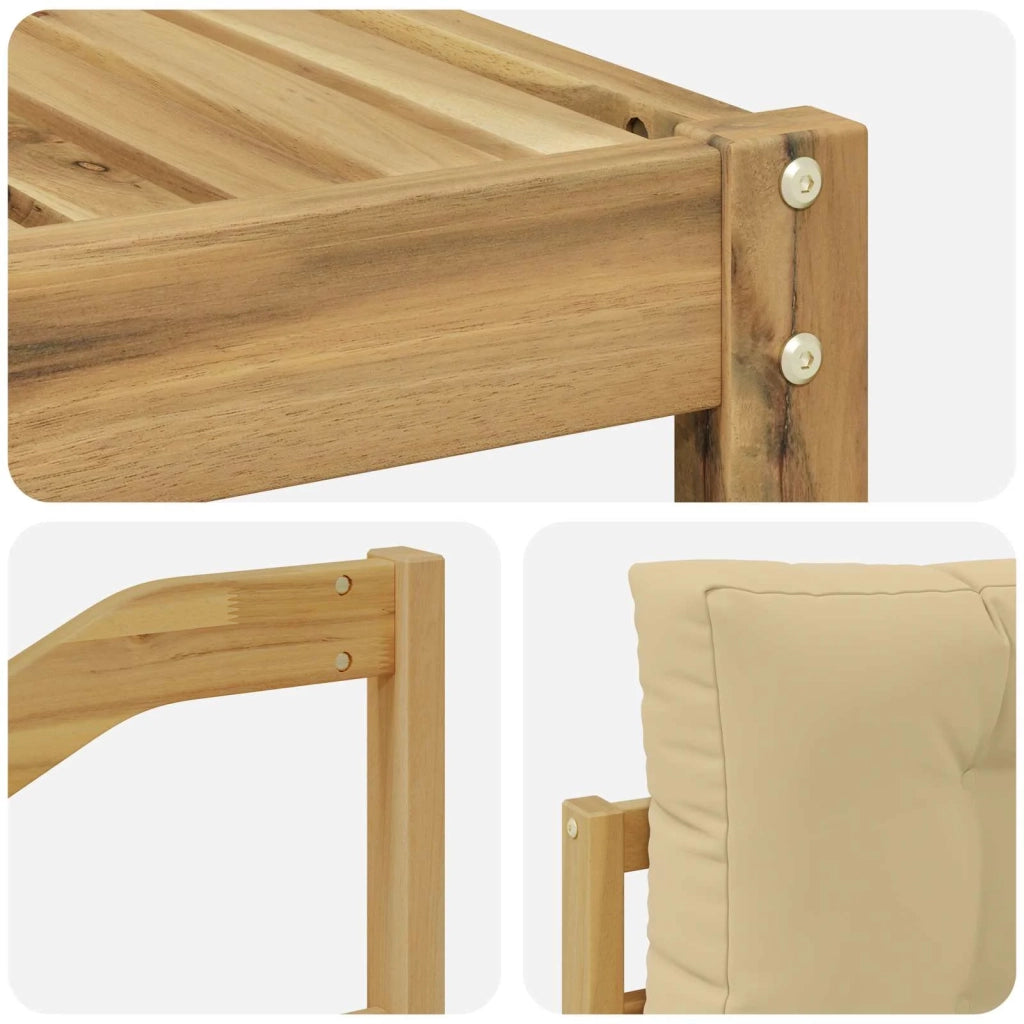 Set di divani da esterno 7 pcs Bianco e Beige 3386742