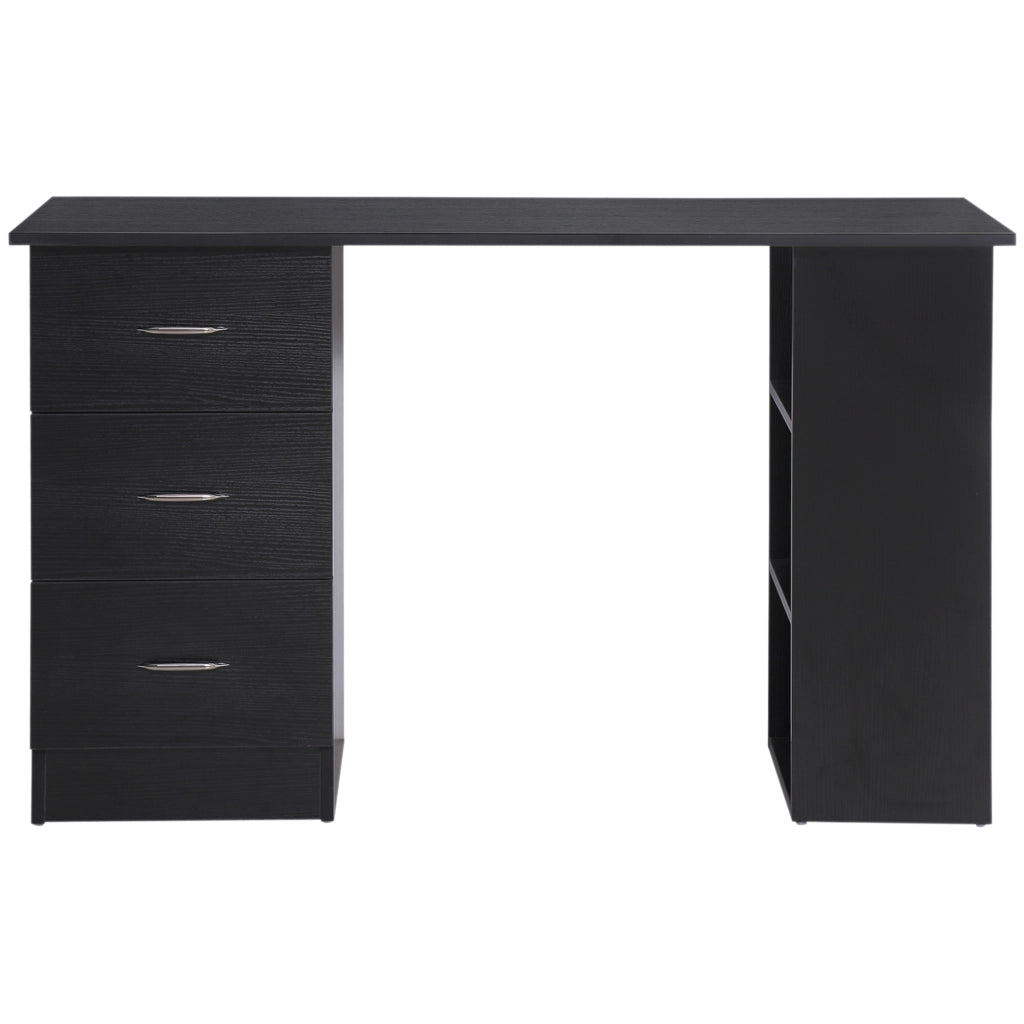 Scrivania con cassetti e ripiani ¨C Minimal ¨C Nero 120x50x76 cm