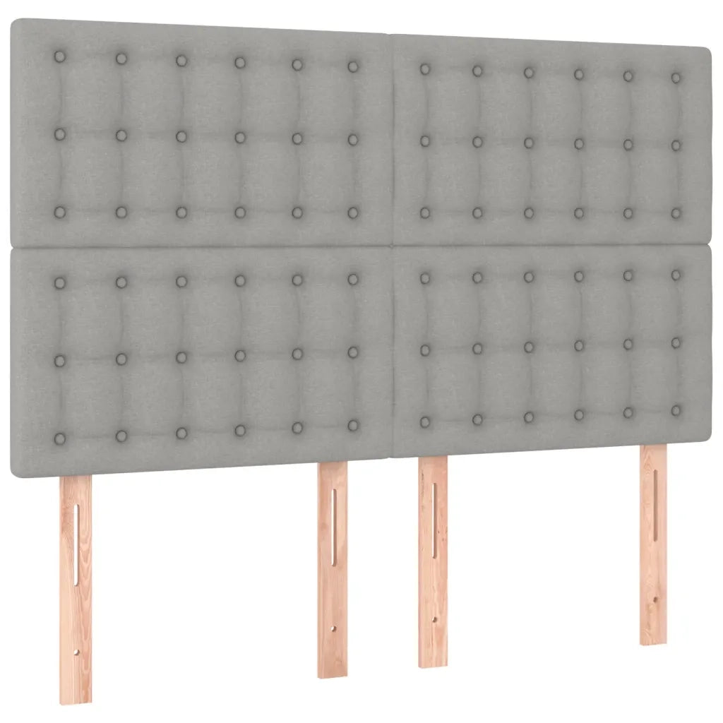 Testiera-Testata Decorativa Grigio Chiaro 144x5x118/128 cm Tessuto 697375