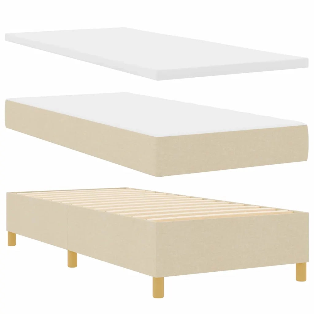 Letto a molle con materasso Crema 80 x 200 cm Tessuto 3339502