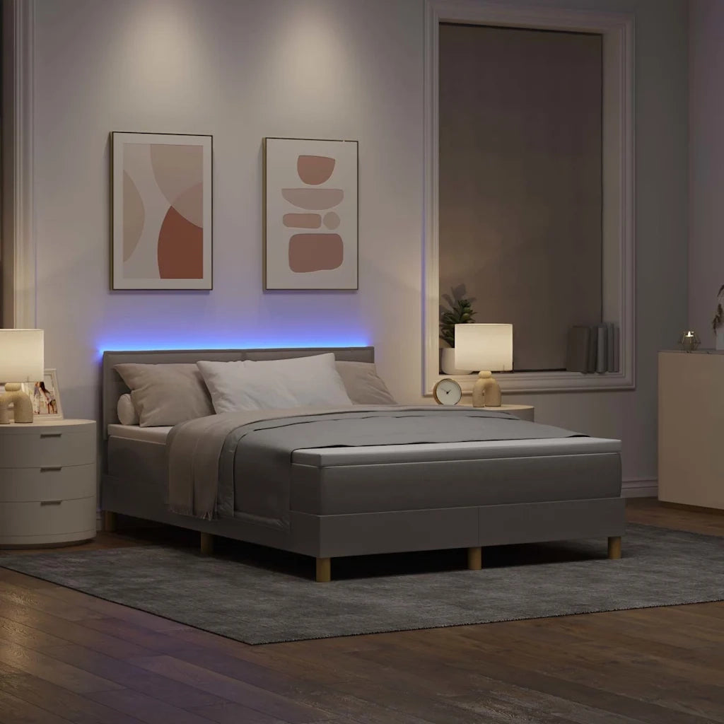 Letto a Sorgente LED con strisce LED Talpa 140 x 190 cm Tessuto 3342363