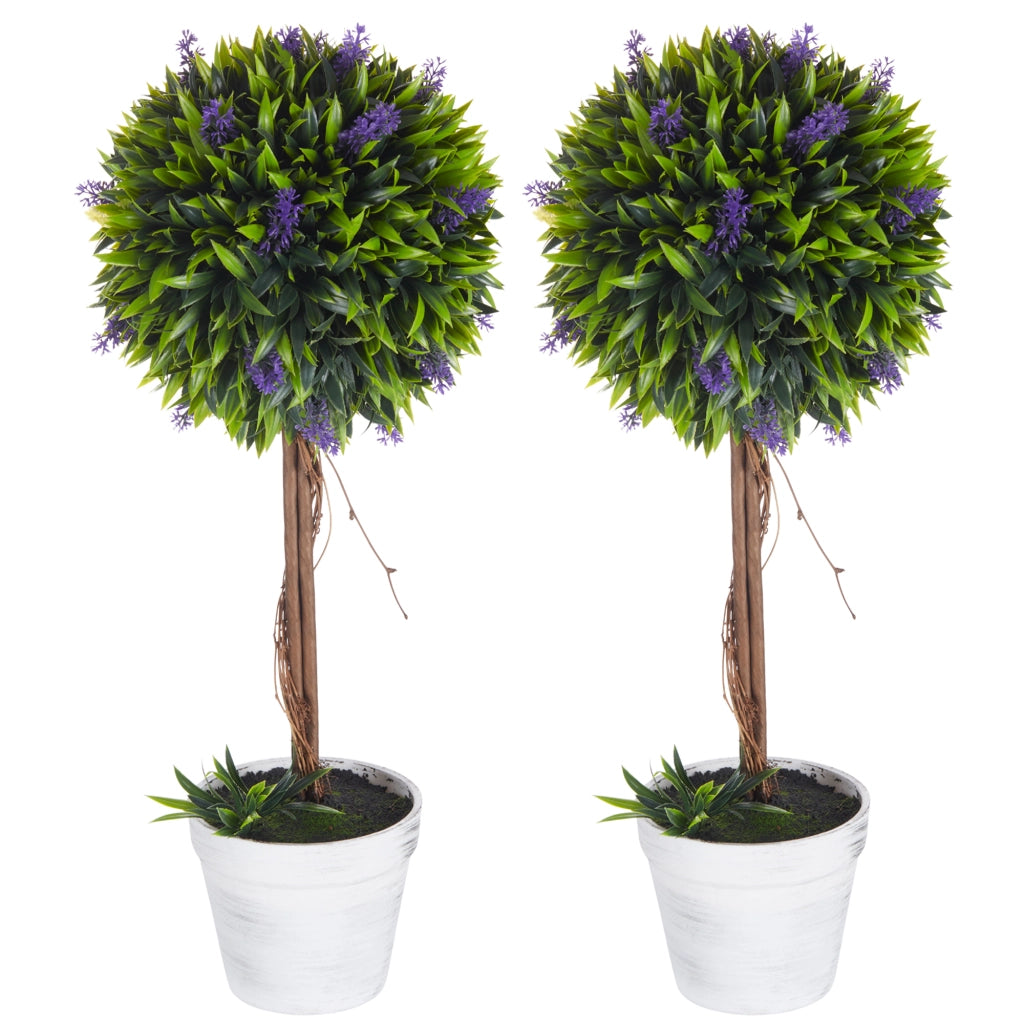 2 Piante Artificiali Lavanda con Vaso ¨C zephmum ¨C Verde 60 cm