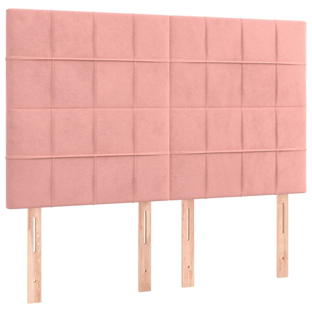 Testiera-Testata-Testiera Decorativa Rosa 144x5x118/128 cm Velluto 526280