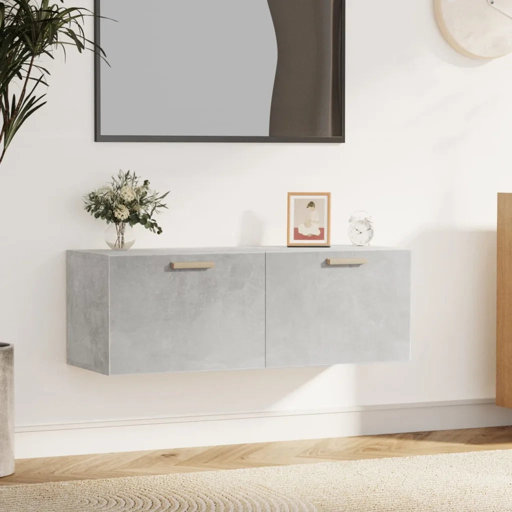 Armadietto a Muro | Mobile Pensile Grigio Cemento 100x36,5x35 cm Legno Multistrato