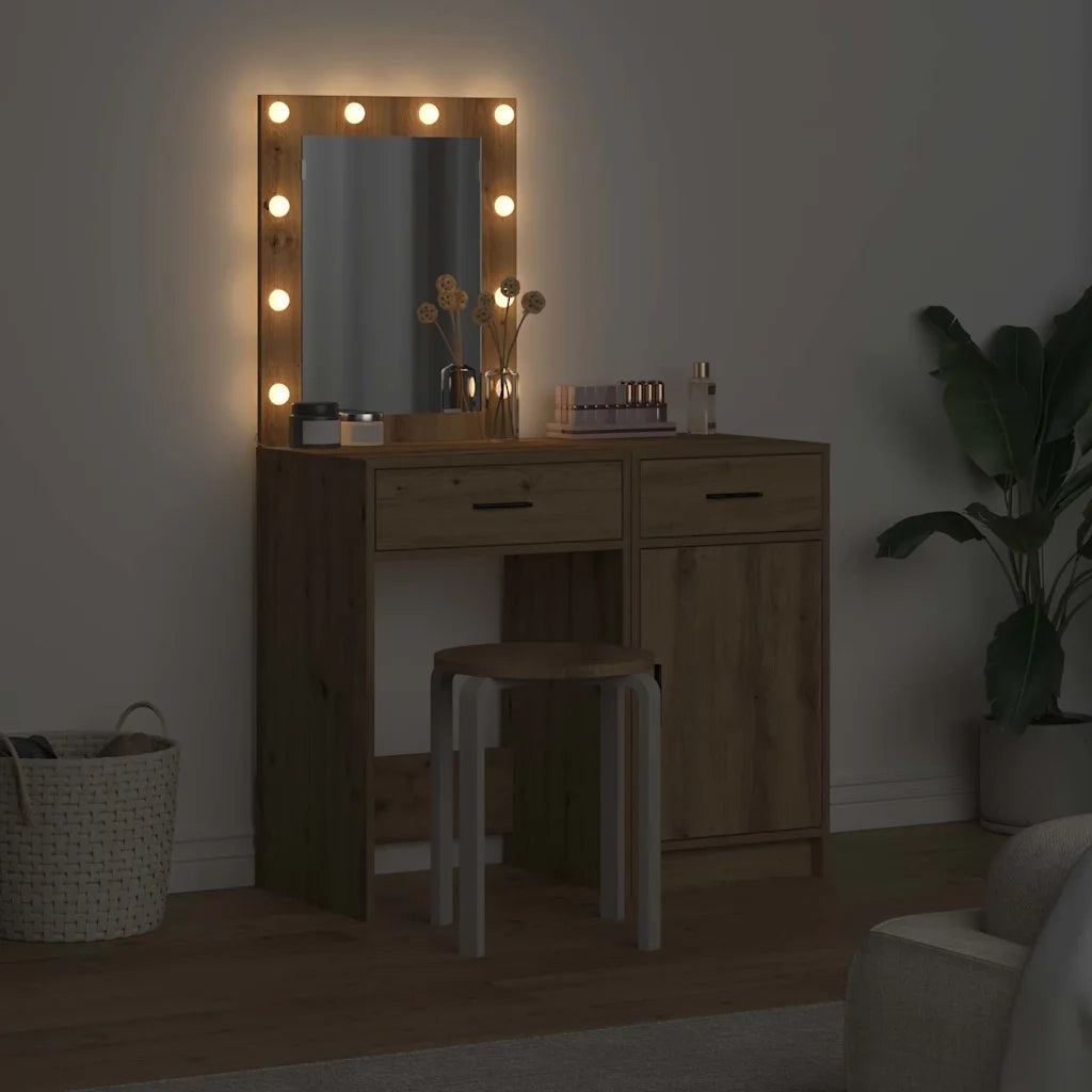 Toeletta | Tavolo da Trucco con cassetto 2 pz Marrone 50 x 41 x 135 cm