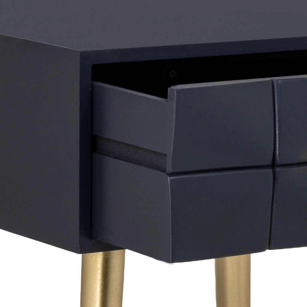 Comodino in legno nero 44x38x63h cm