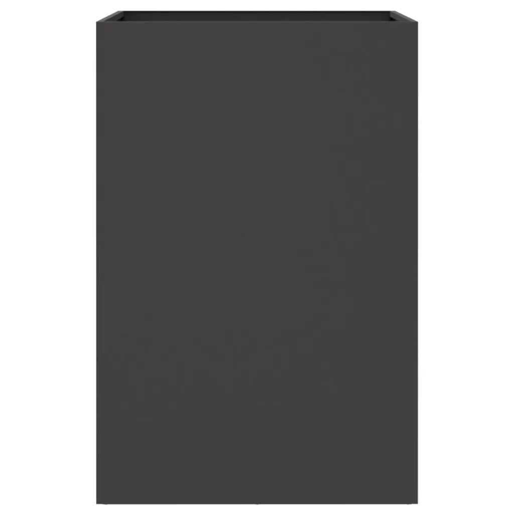 Fioriera-Vaso da Esterno-Contenitore per Piante Nera 52x48x75 cm in Acciaio 833300