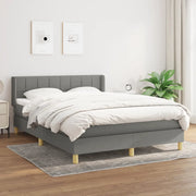 Giroletto a Molle con Materasso Grigio Scuro 140x190 cm Tessuto 3130266