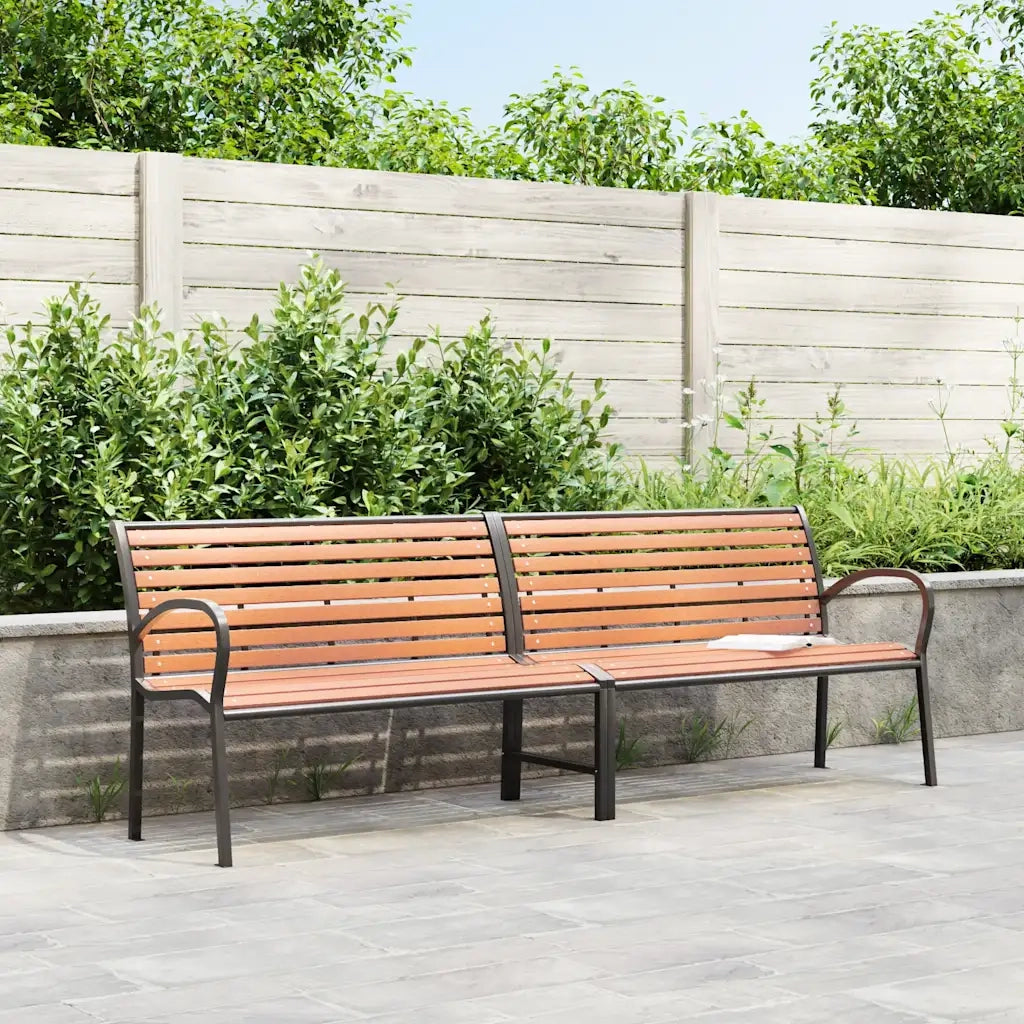 Panca Giardino Marrone 231cm Legno e Acciaio Verniciato Polvere 366539