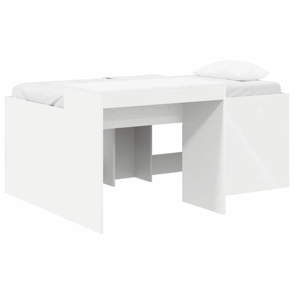 Letto alto per Bambini | Letto Infantile | Lettino con scrivania Bianco