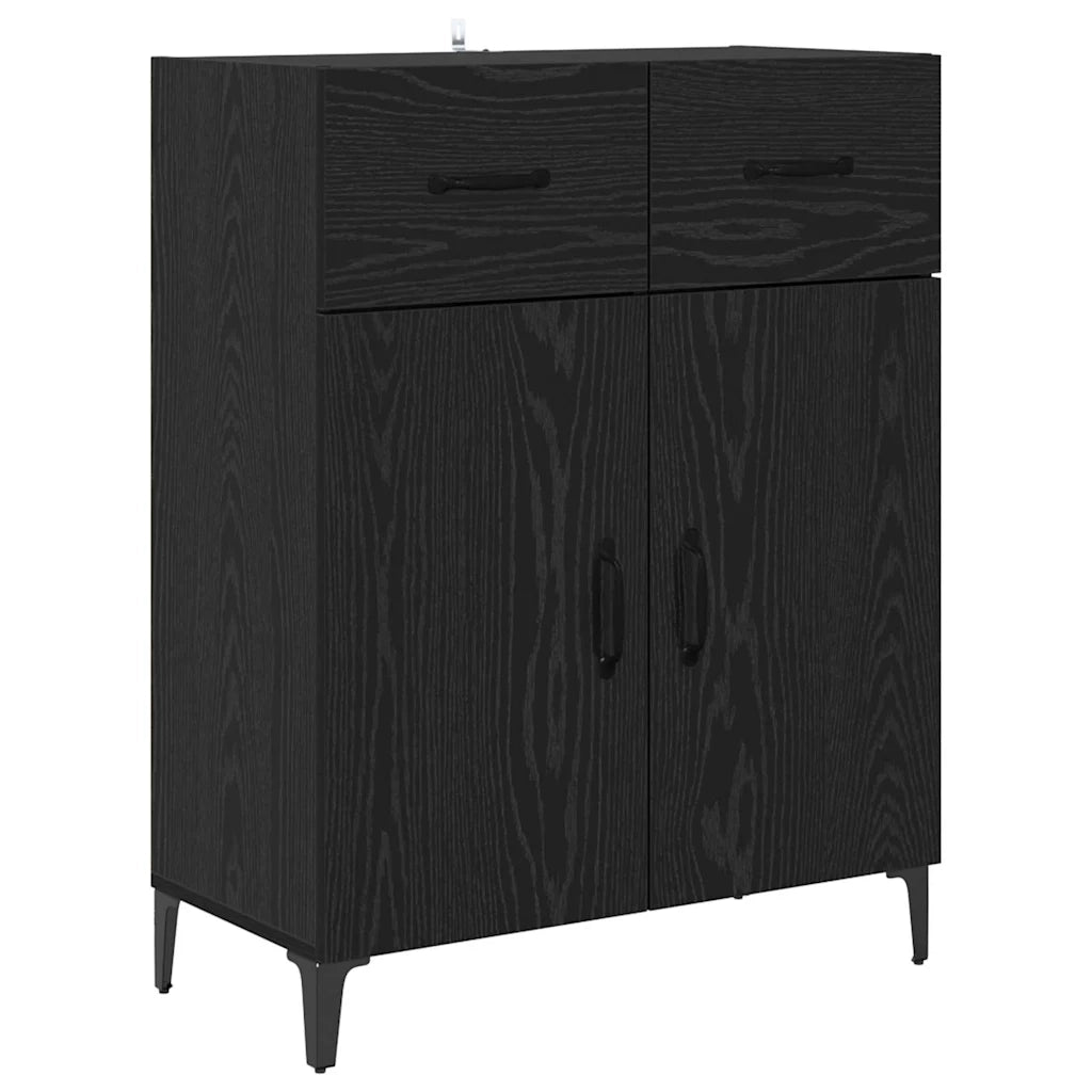 Credenza-Buffet-Armadio da cucina Rovere Nero 69,5 x 34 x 180 cm Legno multistrato 614695