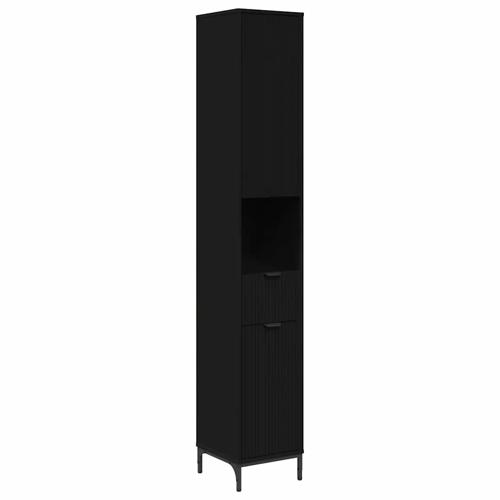 Set di mobili per il bagno Nero Legno ingegnerizzato, Metallo 3393114
