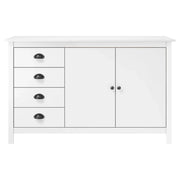 Credenza Hill Bianca 130x40x80 cm in Legno Massello di Pino 288932