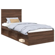 Letto singolo | Letto per adulti | Struttura del letto Rovere Marrone 90 x 200 cm Pino massello