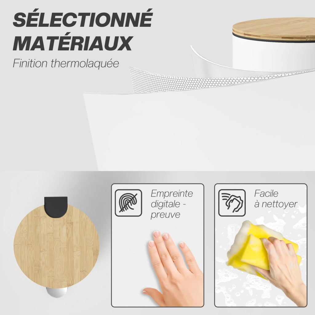 Cestino a pedale per cucina 30L con secchio interno rimovibile ¨C Minimal ¨C bianco 36x30x60,5cm