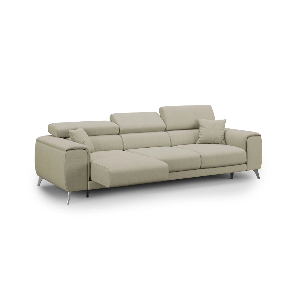 Fusion Divano con 3 sedute allungabili in tessuto smacchiabile T05 260 cm panna