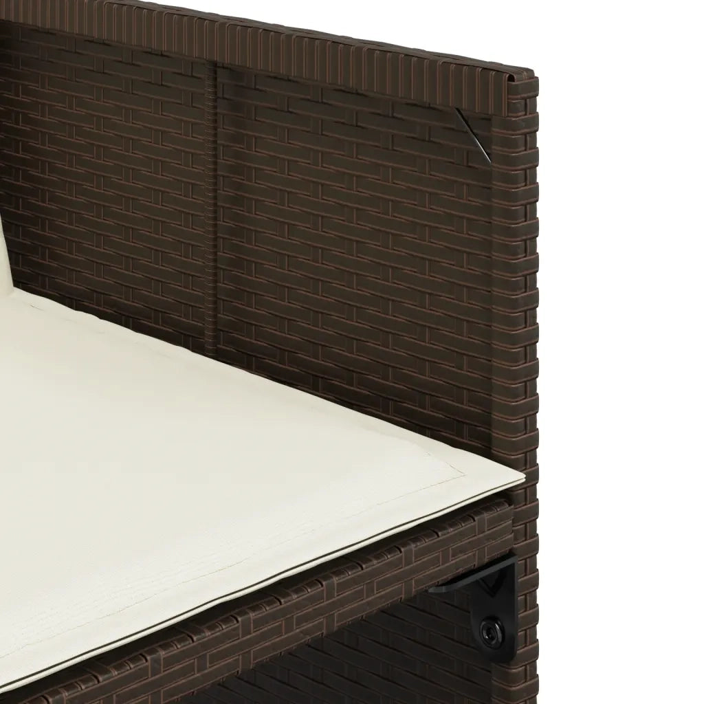 Set da Pranzo da Giardino 15 pz con Cuscini Marrone Polyrattan 3277940