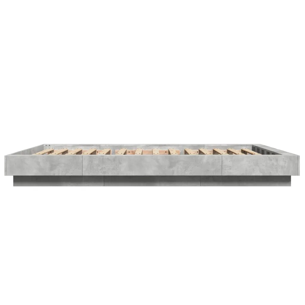 Letto matrimoniale | Letto per adulti | Giroletto Grigio Cemento 120x200 cm in Legno Multistrato