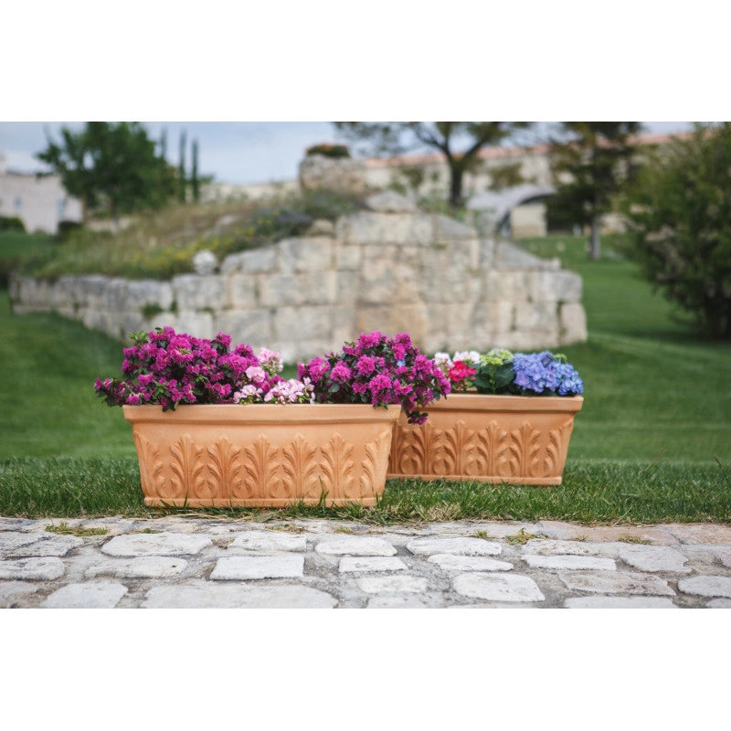 Vaso Fioriera decorativa classica tradizionale 70x33 H27 in polimero resistente impruneta per piante per giardini e terrazze - Made in Italy - Monacis