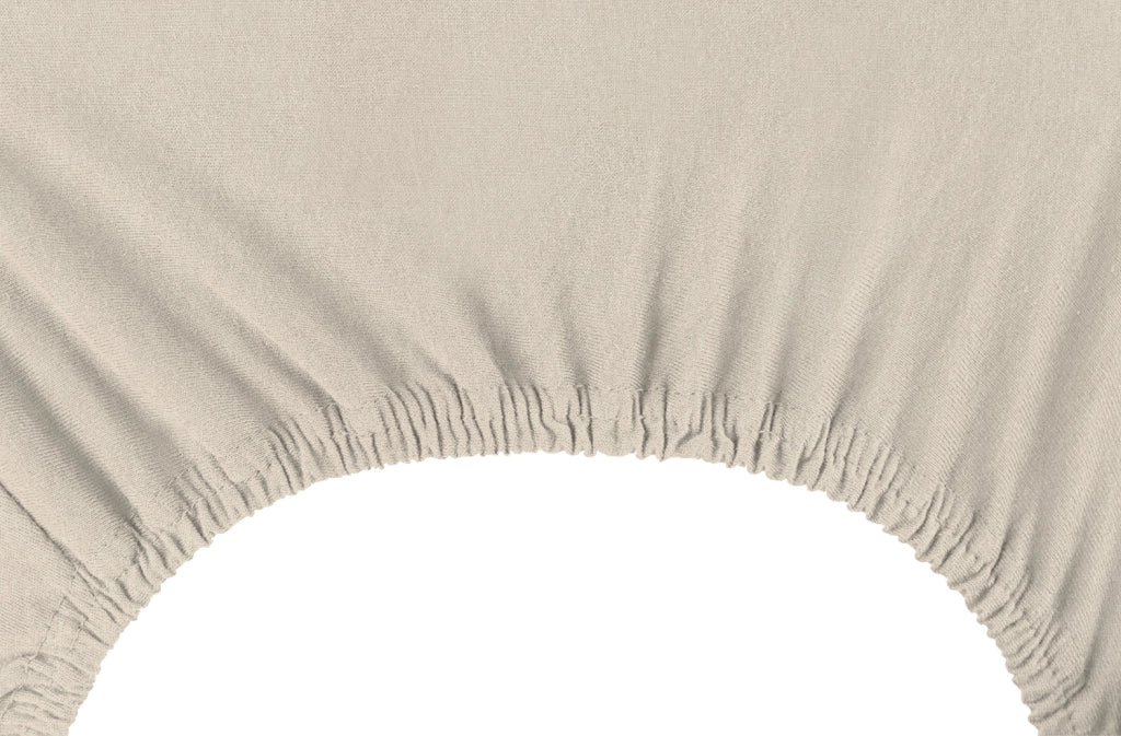 Lenzuolo Sotto Con Angoli Elastici 100% Puro Cotone  Beige - Singolo