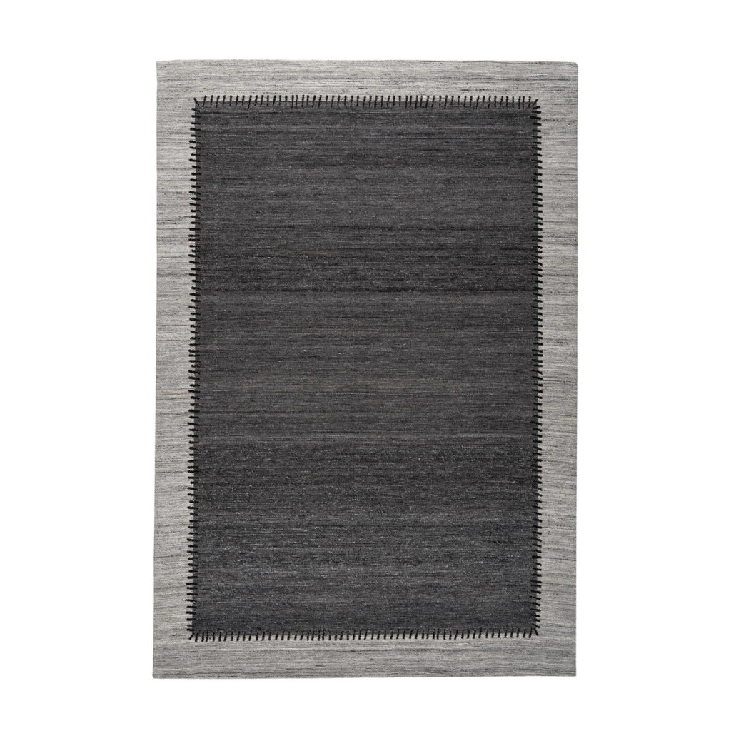 Tappeto Jacquard Phoenix 300 in Lana e Cotone Antracite