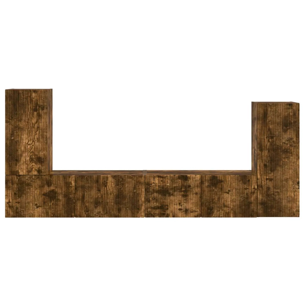 Set mobile TV 4 pz | Armadietto TV | Mobile Porta TV Rovere fum¨¦ Legno multistrato
