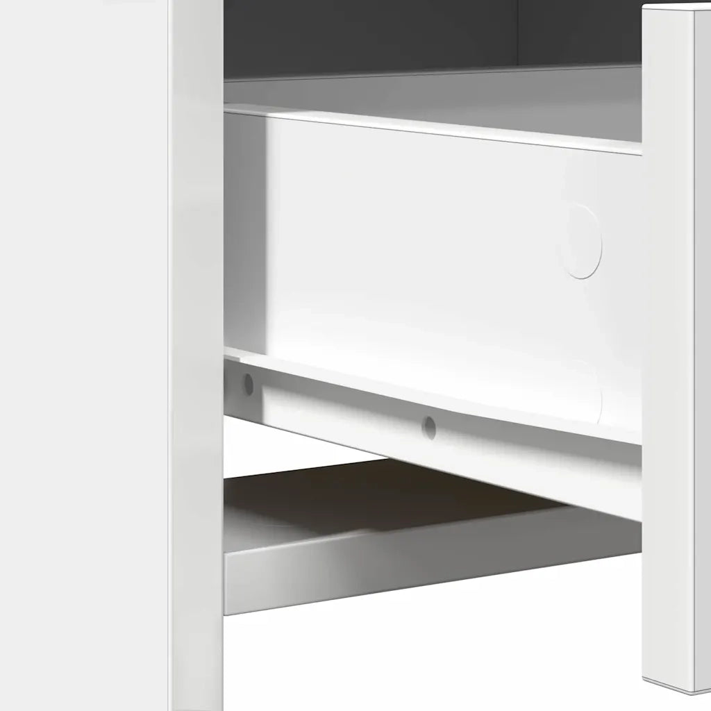 Toeletta | Tavolo da Trucco con cassetto 2 pz Bianco Legno multistrato